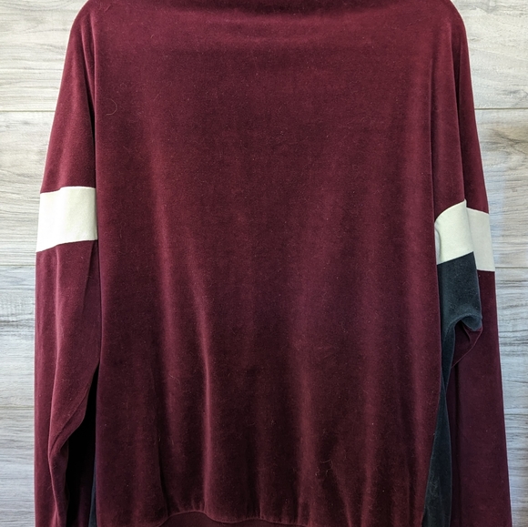 Burgundy adidas velour jacket - unisex - Picture 6 of 7